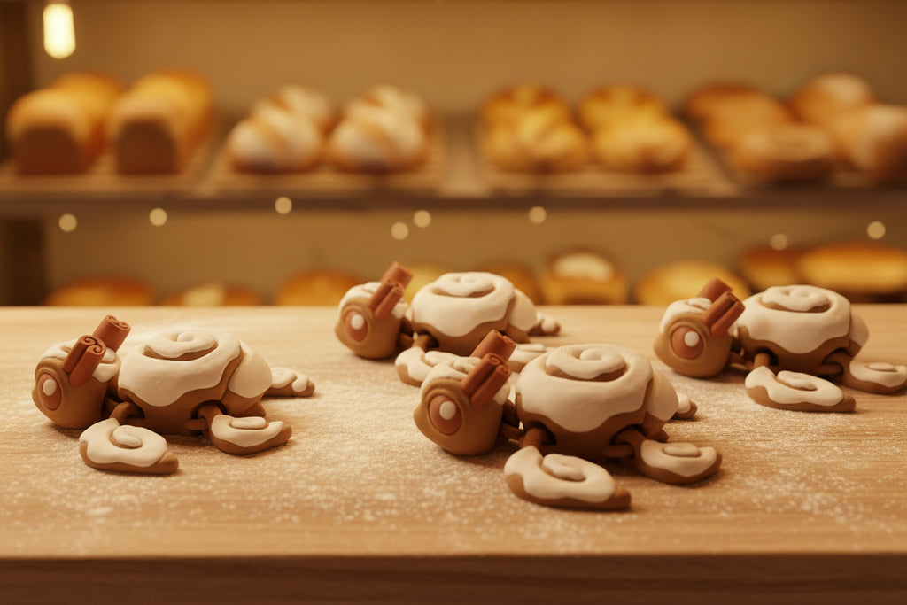 3D printed Cinnamon rolled turtle