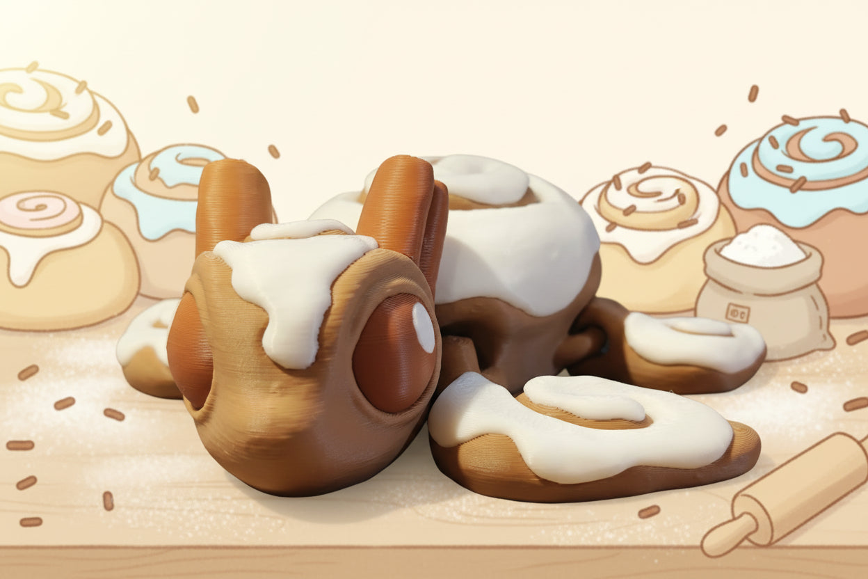 3D printed Cinnamon rolled turtle