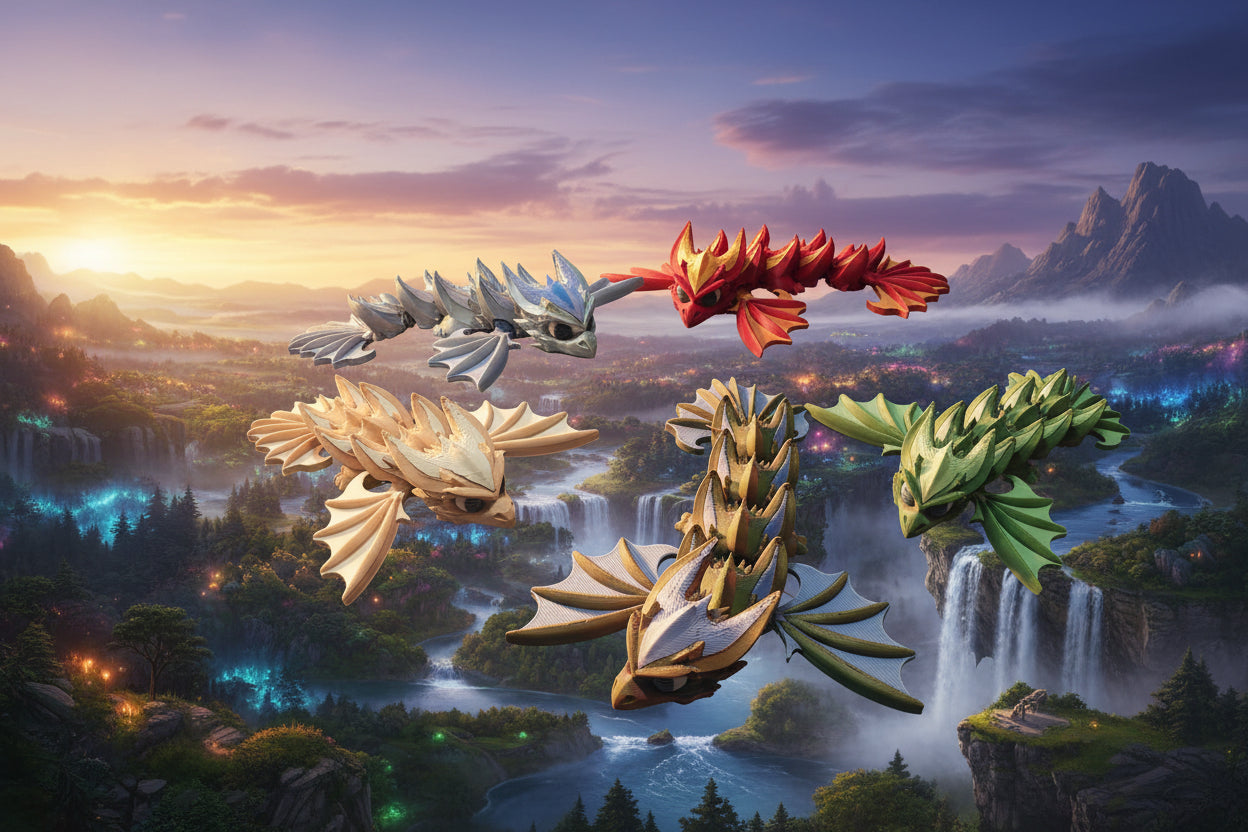 Articulated winged dragons