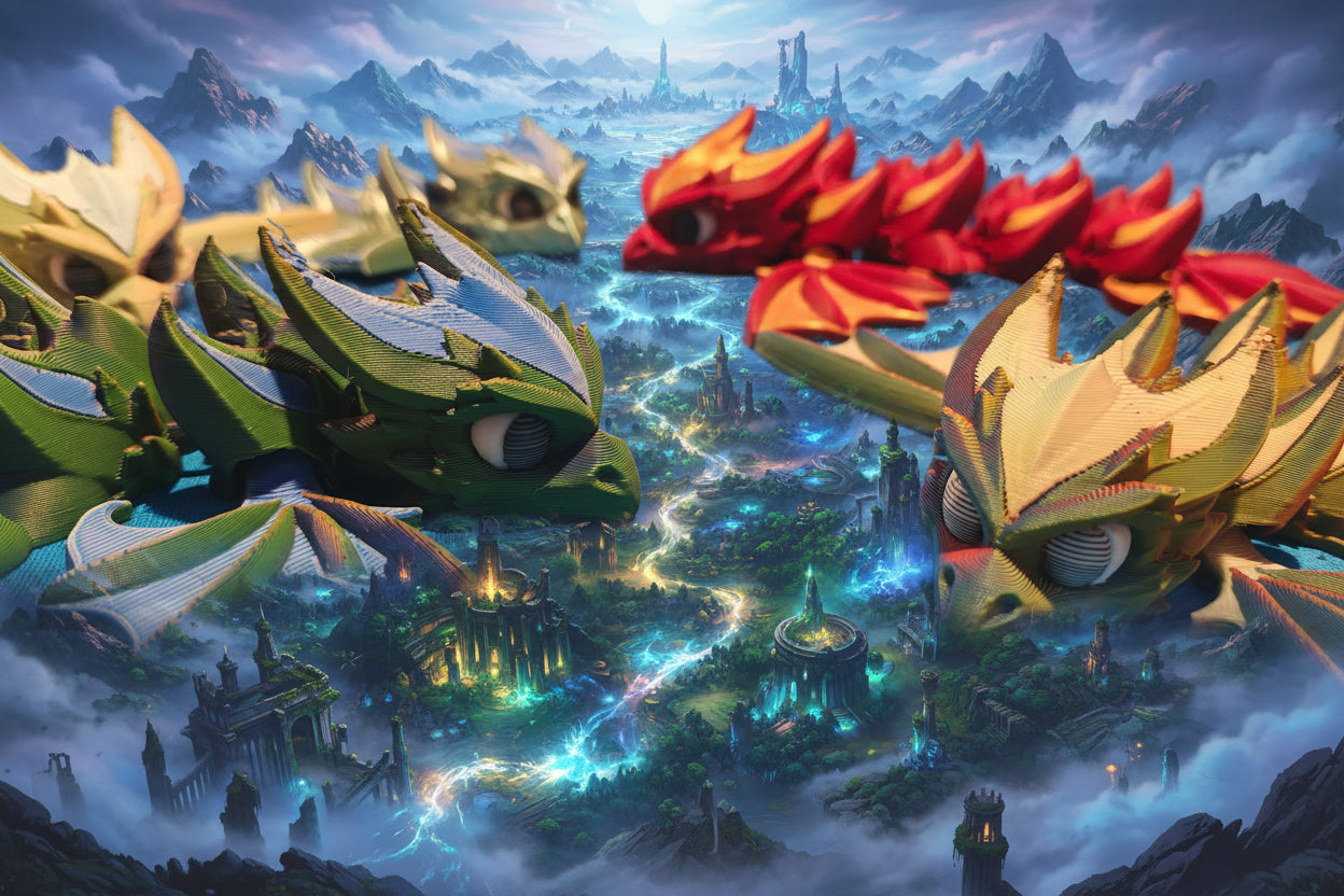 Articulated winged dragons