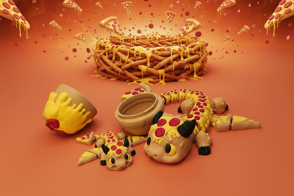 The Baby pizza dragon with egg
