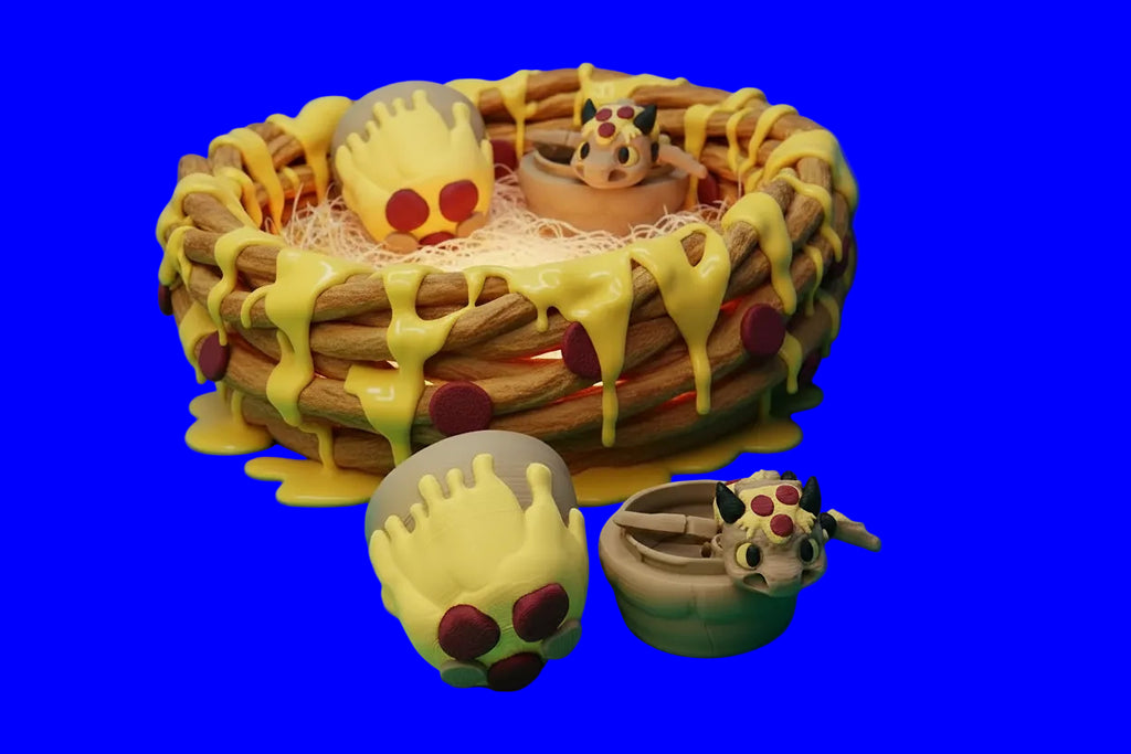 The Baby pizza dragon with egg